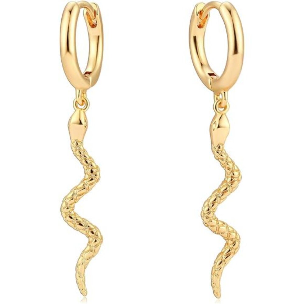 Evil Eye Hoop Earrings 14K Gold Plated with Shining Cubic Zirconia for Women